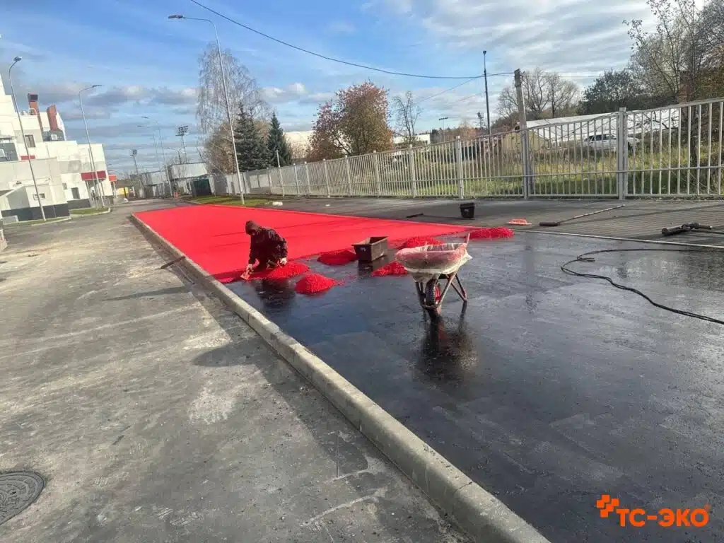 резиновое покрытие на производственной улице в Москве